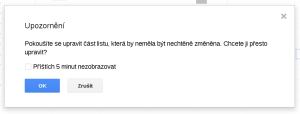 Upozornění na úpravu chráněné oblasti